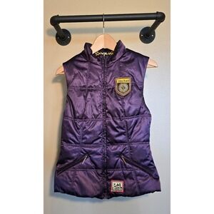 Alp n Rock reversible purple and black puffy vest women's size 2